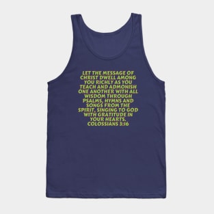 Bible Verse Colossians 3:16 Tank Top